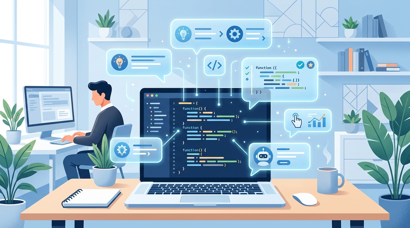 Conceptual visual: GitHub Copilot suggestions in an IDE