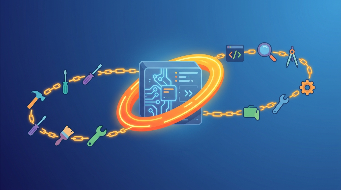Conceptual visual: LangChain @tool decorator wrapping a function