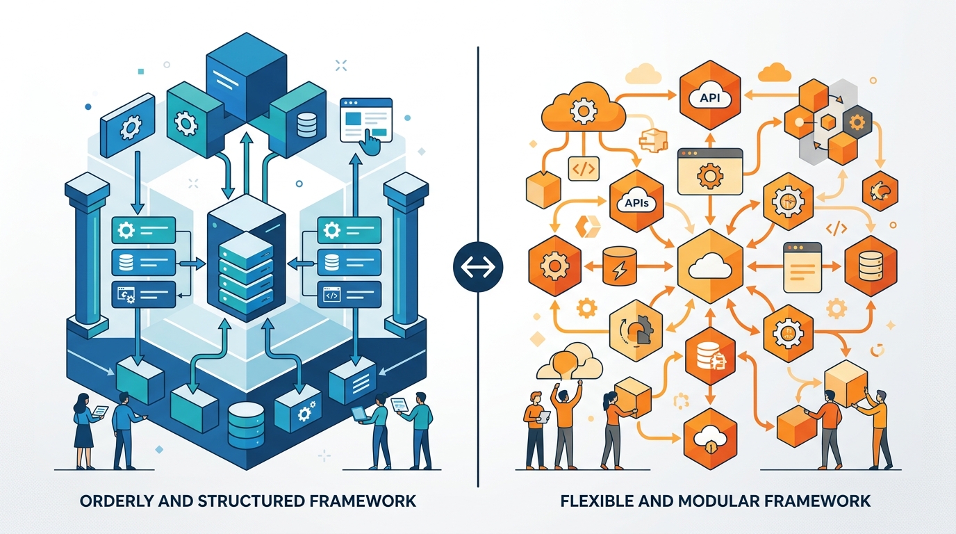Conceptual visual: Semantic Kernel and LangChain side-by-side comparison